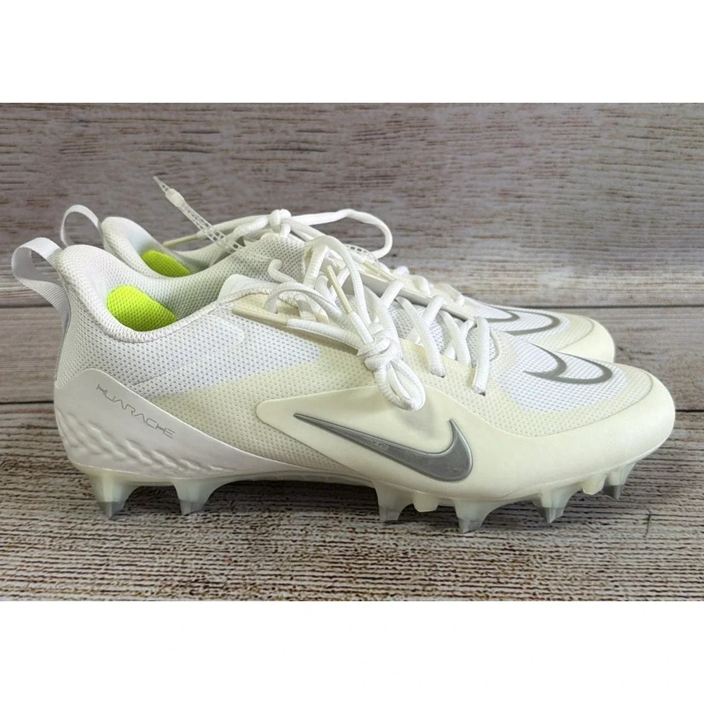 Nike Alpha Huarache 8 Pro White Silver Lacrosse Cleats CW4439-100 Mens 10 NWOB